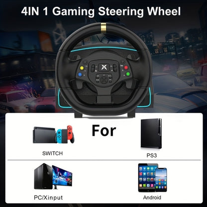 Racing Steering Wheel with Hall Effect Pedals For PC, PS5, Xbox