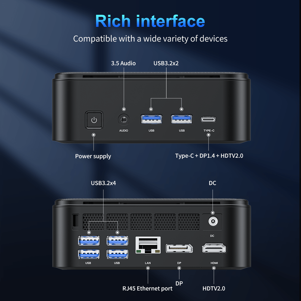 ACEMAGIC Mini PC AMD Ryzen 7 - 16GB RAM, 512GB SSD, Triple 4K Display Gaming Desktop