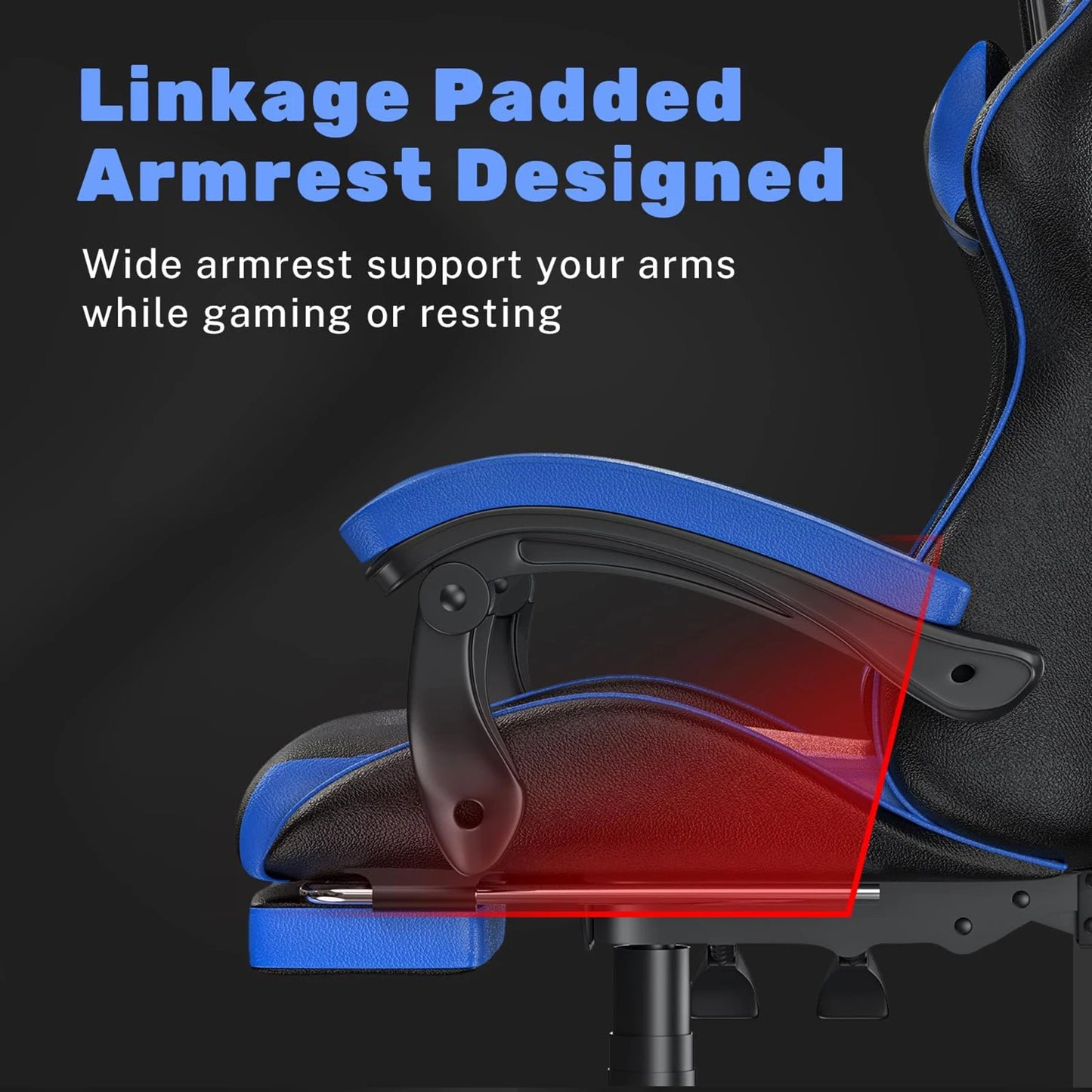 Ergonomic  Gaming Chair with Footrest Gamer Chairs Ergonomic with Lumbar Cushion Gaming Chair Height Adjustable Computer Chair