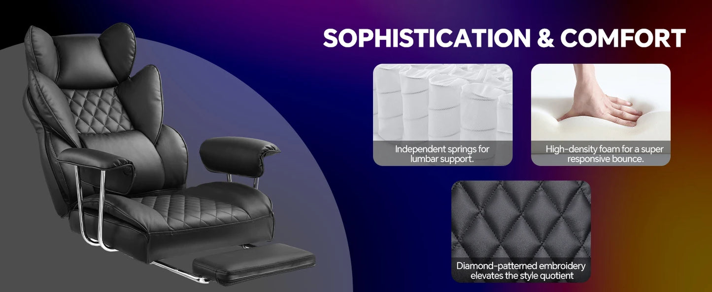 GTPLAYER Gaming Chair, Executive Office Desk Chair Ergonomic Computer Chair with Footrest Heavy Duty High Back Lumbar Support