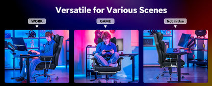 GTPLAYER Gaming Chair, Executive Office Desk Chair Ergonomic Computer Chair with Footrest Heavy Duty High Back Lumbar Support