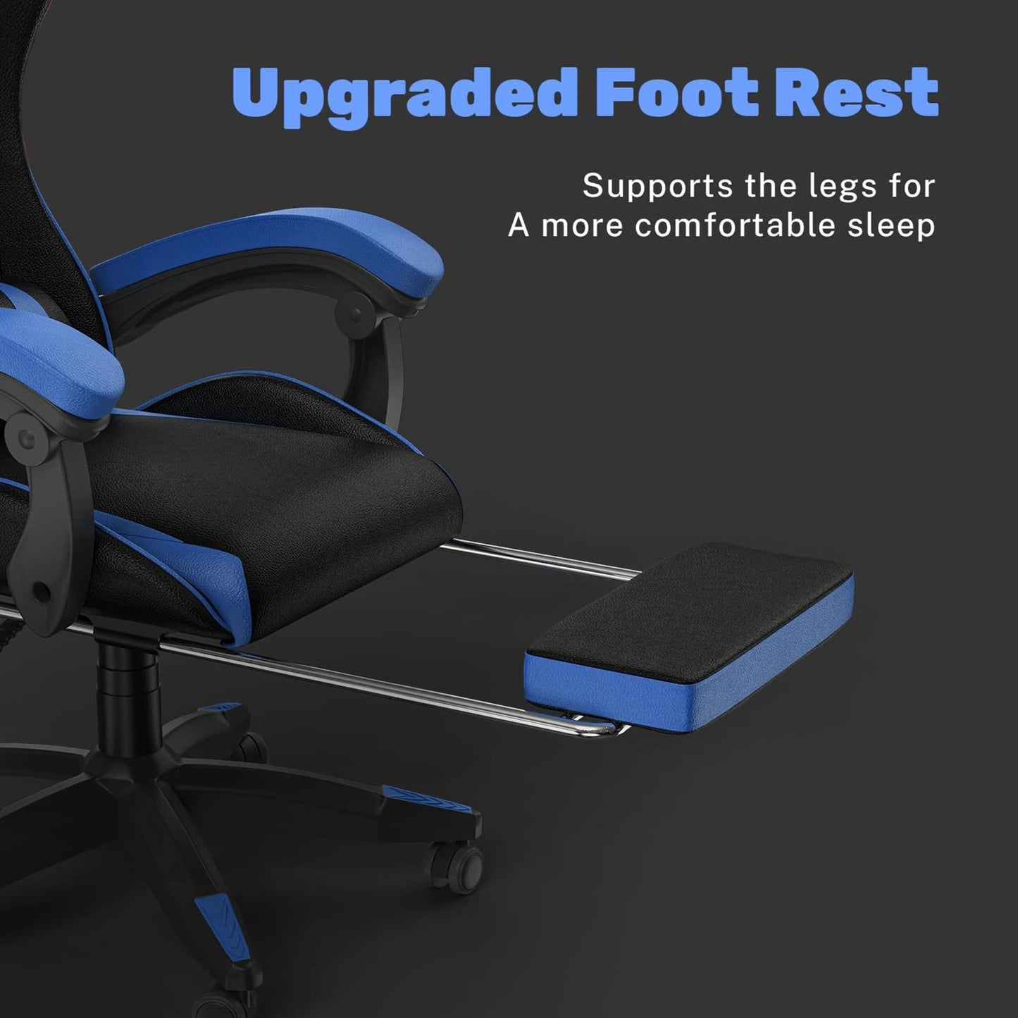 Ergonomic  Gaming Chair with Footrest Gamer Chairs Ergonomic with Lumbar Cushion Gaming Chair Height Adjustable Computer Chair