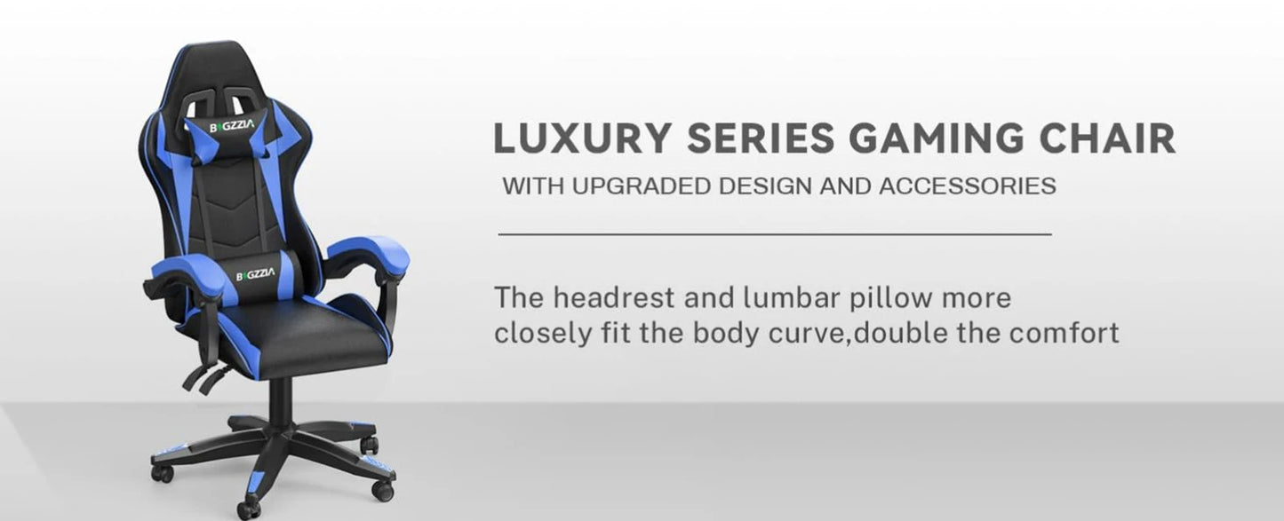 Ergonomic  Gaming Chair with Footrest Gamer Chairs Ergonomic with Lumbar Cushion Gaming Chair Height Adjustable Computer Chair