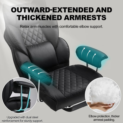 GTPLAYER Gaming Chair, Executive Office Desk Chair Ergonomic Computer Chair with Footrest Heavy Duty High Back Lumbar Support