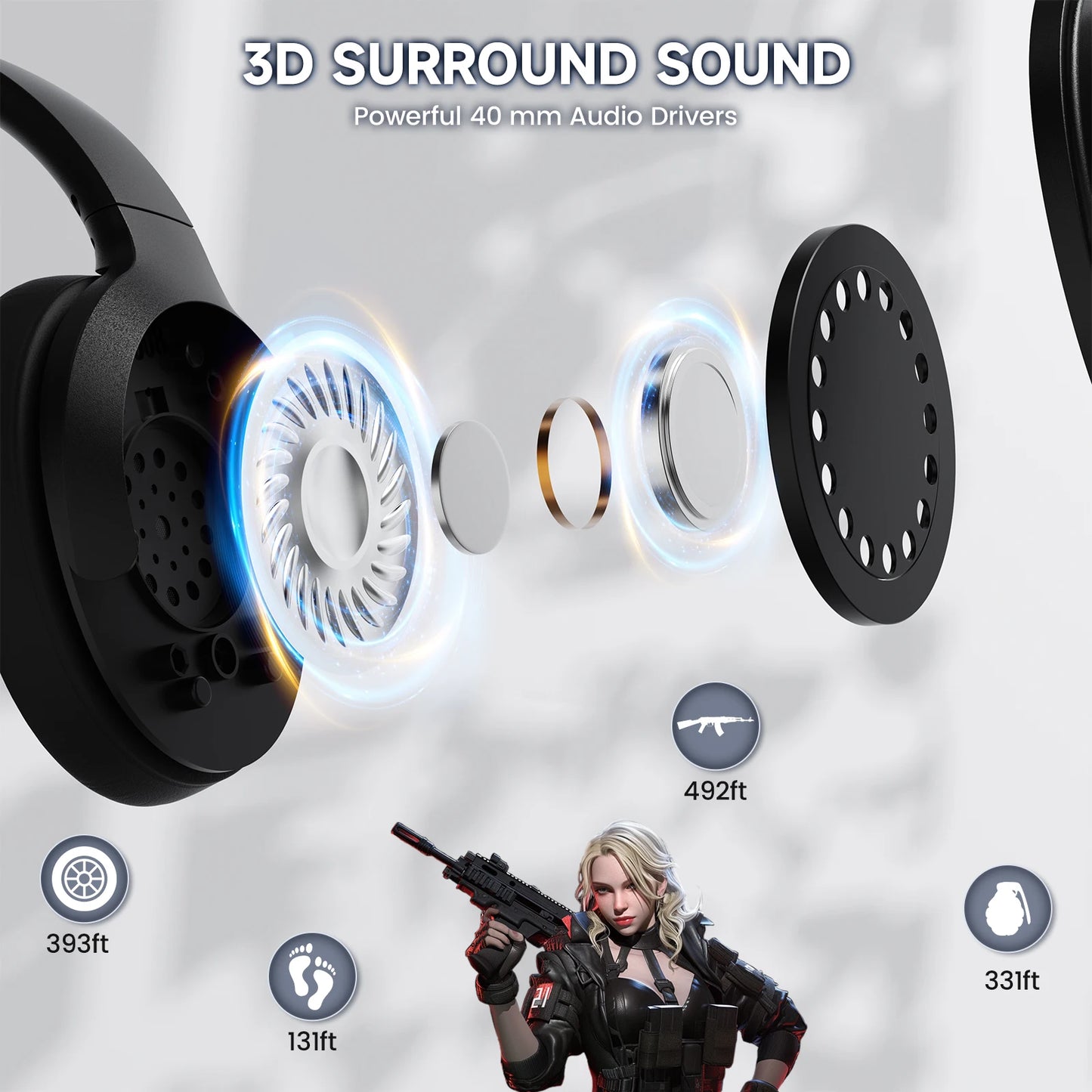 ATTACK SHARK G300 Wireless Active Noise Cancelling Headset