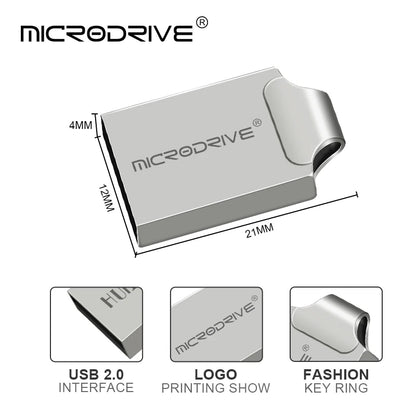 'Microdrive Series' Super Mini Metal USB2.0 Flash Drive 4gb-128gb