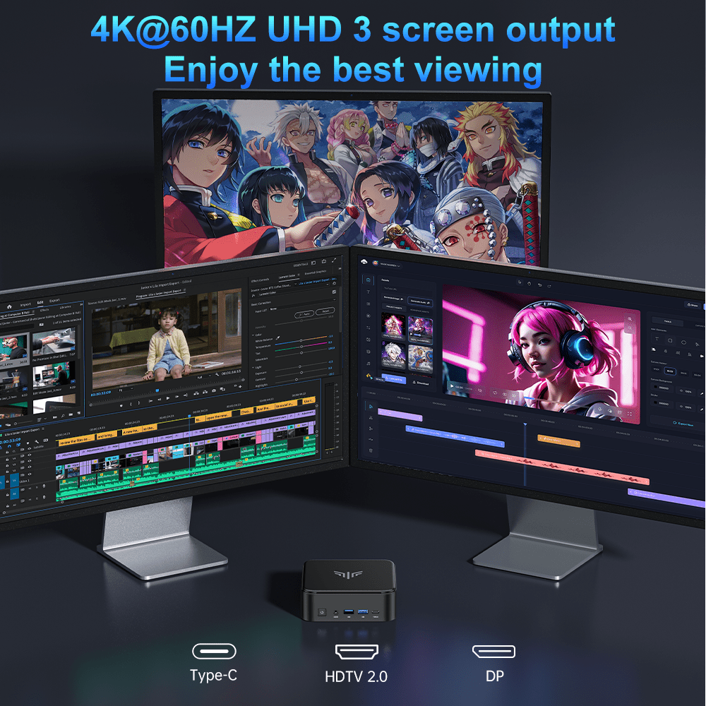 ACEMAGIC Mini PC AMD Ryzen 7 - 16GB RAM, 512GB SSD, Triple 4K Display Gaming Desktop