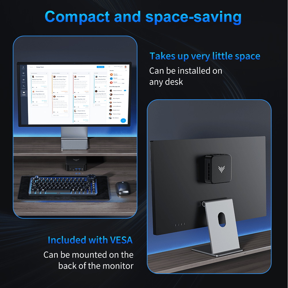 ACEMAGIC Mini PC AMD Ryzen 7 - 16GB RAM, 512GB SSD, Triple 4K Display Gaming Desktop