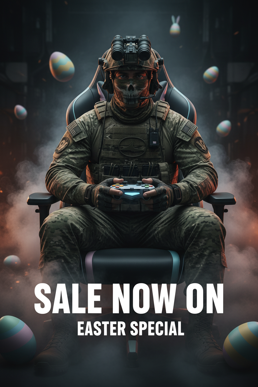 Mobile-friendly gaming chair Easter sale banner